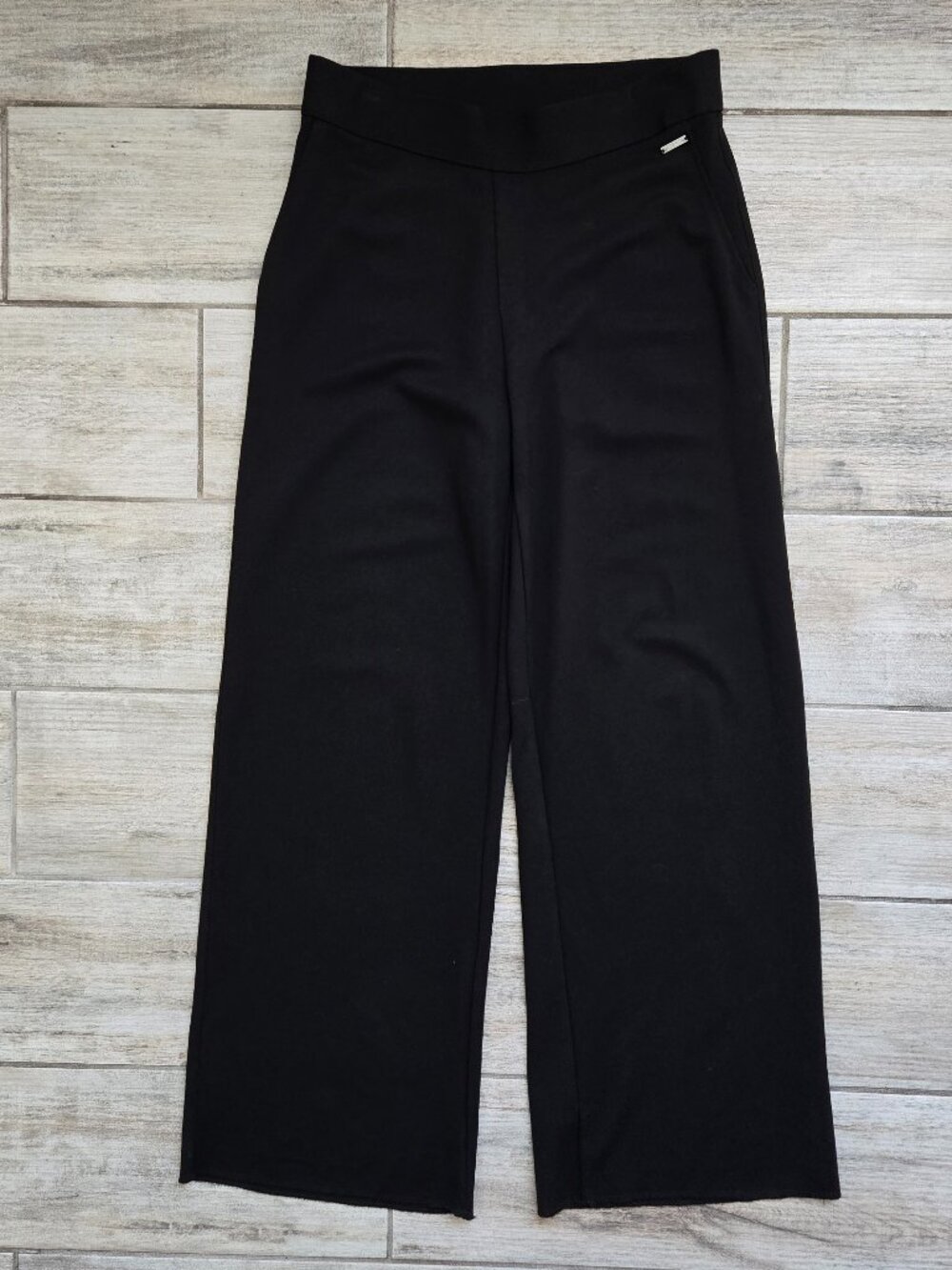 Jason Wu Womens Black Wide Leg Pull On High Waist Pants L